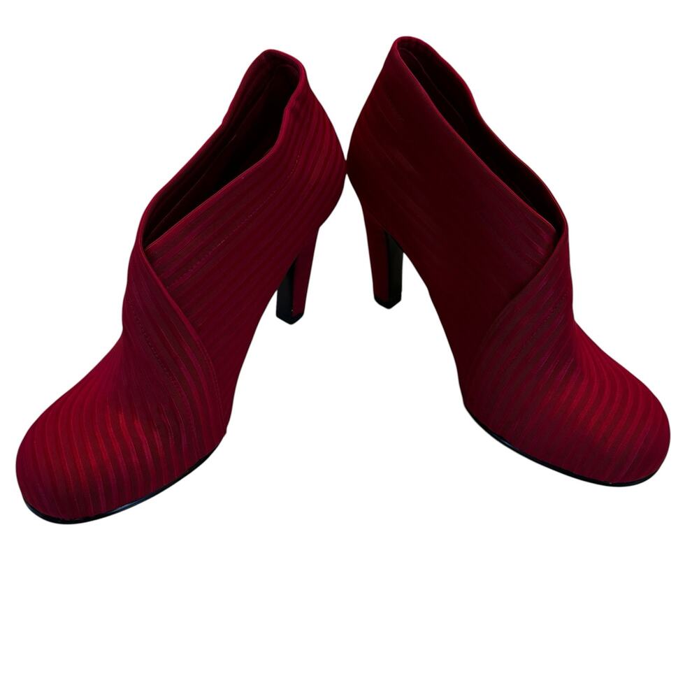 United Nude Red Ribbed Stretch Sock Ankle Bootie Stiletto Heel EU 41